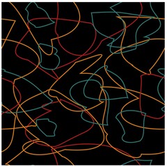 Abstract black seamless pattern on colorful background. Vector drawing. Line art abstract lines for decorative design.