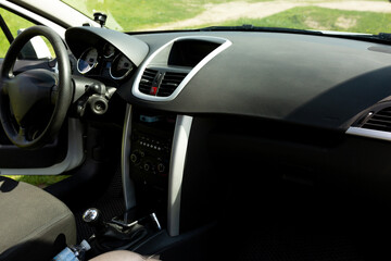 Fototapeta premium front passenger seat in the car. white car. vehicle interior. passenger car seat