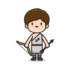 cute costume zodiac sagittarius vector