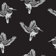 seamless pattern classic bird vector