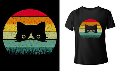 Cat Vector Cat t-shirt cat summer color palette T-Shirt Design cat t-shirt