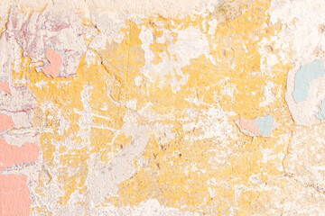 Close up​ yellow​ wall​ texture​ for​ background and design. Grunge​ wall​ texture​ for​ vintage​ backgroun​d. 