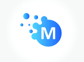 Dots Letter M Logo. M Letter Design Vector with Dots. EPS 10.