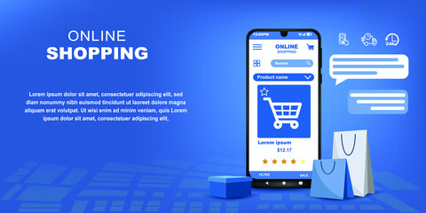 Mobile app online shopping interface or sale website concepts