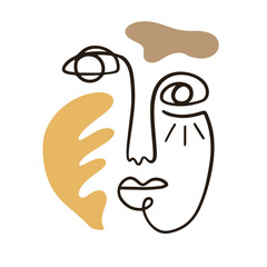 Continuous line Minimal Abstract Art