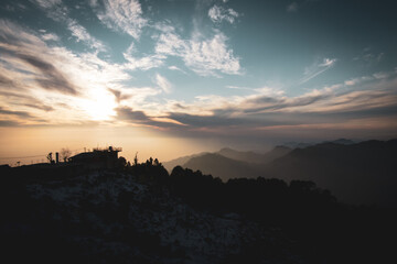 Beautiful sunset view in the mountains