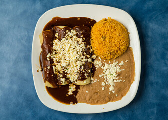 Enchiladas with mole sauce