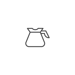 Coffee pot line icon. linear style sign for mobile concept and web design. Outline vector icon. Symbol, logo illustration. Vector graphic