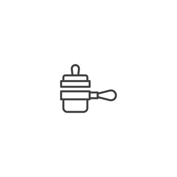 recommend clip art: Portafilter tamper line icon. linear style sign for mobile concept and web design. Outline vector icon. Symbol, logo illustration. Vector graphic