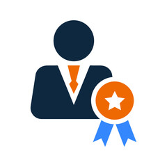 Award, employee, manager icon. Simple editable vector illustration.