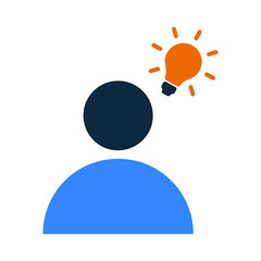 Bulb, idea, man icon. Simple editable vector design isolated on a white background.