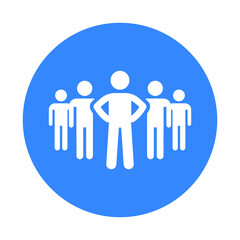 Candidates, group, team icon. Blue color design.