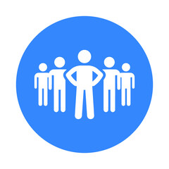 Candidates, group, team icon. Blue color design.