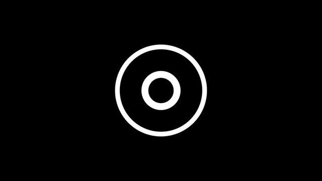 White picture of circles on a black background. circle in a circle. display business presentation. Distortion liquid style transition icon for your project. 4K video animation for motion graphics and