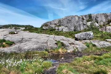 Fototapeta na wymiar Hiking Preikestolen, Norway