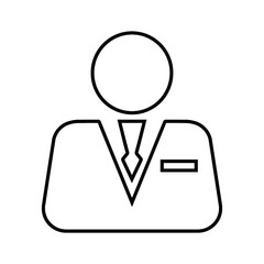 Employee, male, worker line icon. Outline vector.