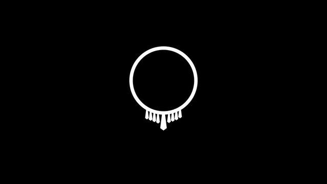 White picture of necklace on a black background. luxurious accessory for ladies. Distortion liquid style transition icon for your project. 4K video animation for motion graphics and compositing.