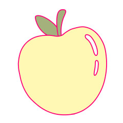 Vector yellow apple, isolated flat illustration