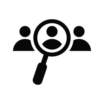 Headhunting, Search, Human Resources Icon. Black Vector Graphics.