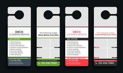 Deck cleaning service Door hanger design template, Door hanger template