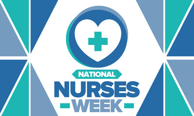 National Nurses Week. Medical and health care concept. Fighters against viruses and diseases. Thank you nurses. In honour of the nurses and doctors. Celebrated annual in United States. Vector poster