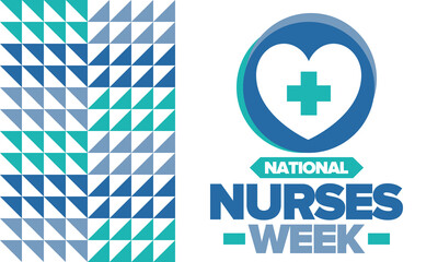 National Nurses Week. Medical and health care concept. Fighters against viruses and diseases. Thank you nurses. In honour of the nurses and doctors. Celebrated annual in United States. Vector poster