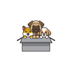 gift dog vector cute