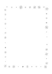 Grey Confetti Background White Vector. Snow Holiday Illustration. Metal Snowflake Crystal. Luminous Wintry Pattern.
