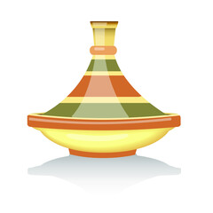A colourful African cooking tagine over white background. EPS10 vector format. 