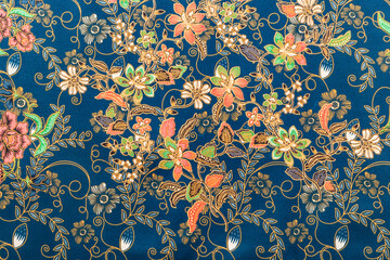 Batik sarong pattern background in Thailand, traditional batik sarong in Asian.