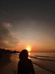 Fototapeta premium person on the beach