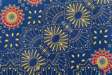Batik sarong pattern background in Thailand, traditional batik sarong in Asian.