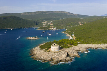 Fort Arza in Montenegro, near the island of Mamula in the Adriatic Sea.	