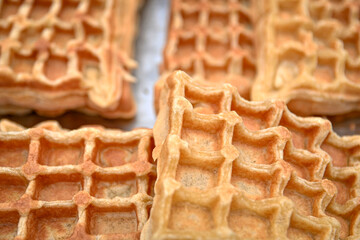 freshly baked golden waffles