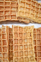 freshly baked golden waffles