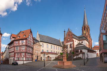 Fototapeta na wymiar Aschaffenburg Old Town at a sunny summer day, Germany