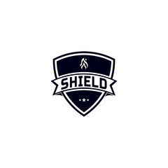 Shield company logo. Abstract symbol of security. Shield icon. Security logo. Logo badge