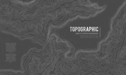 Grey contours vector topography. Geographic mountain topography vector illustration. Topographic pattern texture. Map on land vector terrain. Elevation graphic contour height lines. Topographic map © RDVector