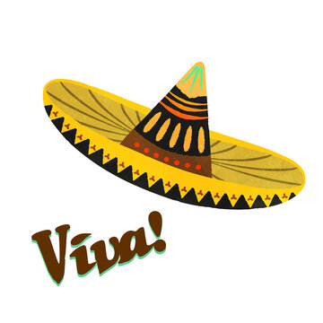 Cute colorful Mexican hat illustration