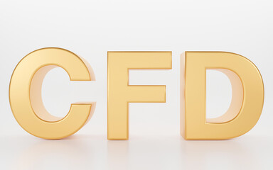3D CFD - Contract For Difference  isolated on white background. investment concept. gold icon.