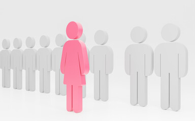 3d Business team leader on isolated isolated background use for banner. Leadership and teamwork for the organizations success. Boss who leads subordinates. Blue person icon. 3d render.