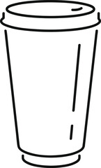 Vector icon of takeaway coffee with paper cup; The editable illustration of drink