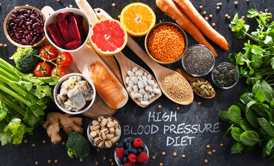 Food products recommended to reduce high blood pressure