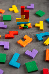 Creative thinking and idea concept, jigsaw puzzle pattern background. Teamwork strategy success.