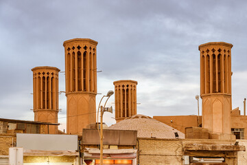 Traditional Iranian windcatcher towers, Yazd