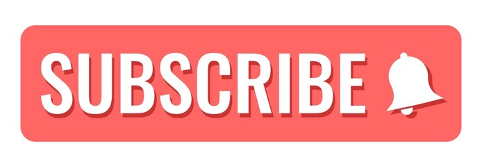 Pink button subscribe of channel. Vector illustration