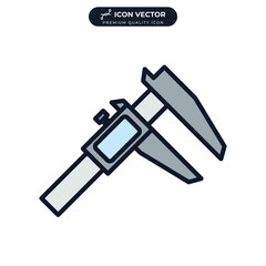Vernier caliper icon symbol template for graphic and web design collection logo vector illustration