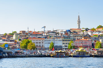 Fototapeta na wymiar Istanbul skyline, Turkey. City view across the Golden Horn