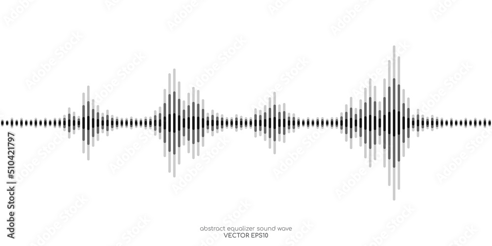 Poster abstract sound wave equalizer stripe lines black isolated on black background. vector illustration i