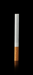 Cigarette on black background. Drugs are harmful to the lungs.